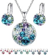 ожерелье из сапфировых кристаллов swarovski leafael логотип