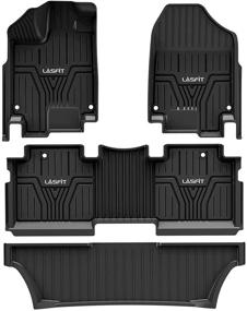 img 4 attached to 🚗 LASFIT Floor Mats for 2018-2022 Honda Odyssey - 3 Rows TPE Floor Liners Set, All Weather Guard, Black