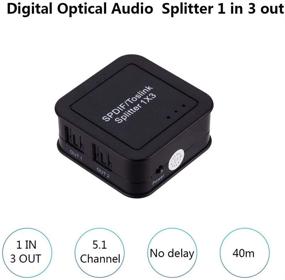 img 3 attached to 🔌 WJES 3-Way Digital Optical Audio Splitter SPDIF TOSLINK for PS3, Blu-Ray, DVD, and HDTV (1 Input, 3 Outputs)