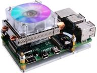 🖥️ geekpi raspberry pi 4 fan and low-profile cpu cooler with rgb cooling fan and heatsink - compatible with raspberry pi 4 model b, raspberry pi 3b+, and raspberry pi 3 model b (silver) logo