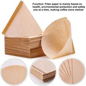 img 3 attached to 300 Pack Cone Coffee Filters, Unbleached Paper, V02 Size, Compatible with V60 and No.2 Pour Over Drippers - 2-4 Cups