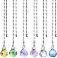 dazzling multi-color crystal ball prism ceiling fan pull chains – set of 6 (20mm) логотип