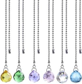 img 4 attached to Dazzling Multi-Color Crystal Ball Prism Ceiling Fan Pull Chains – Set of 6 (20mm)