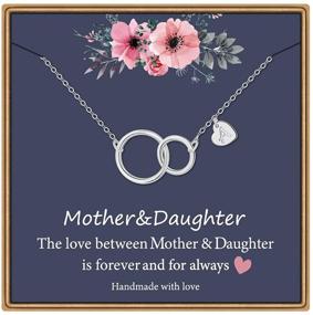 img 4 attached to 👩 Mother Daughter Necklace Set, White Gold Plated Infinity Circle Necklace Gifts for Mom and Daughter with Heart Initial Pendant - Perfect Mother Daughter Gifts for Mothers Day, Christmas, Birthday - Ideal Jewelry for Women, Girls