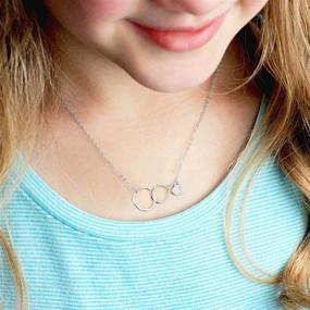 img 3 attached to 👩 Mother Daughter Necklace Set, White Gold Plated Infinity Circle Necklace Gifts for Mom and Daughter with Heart Initial Pendant - Perfect Mother Daughter Gifts for Mothers Day, Christmas, Birthday - Ideal Jewelry for Women, Girls