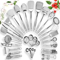 🍳 home hero 29-piece stainless steel kitchen utensil set - nonstick cooking utensils with spatula - top kitchen gadgets cookware set - perfect kitchen tool set gift logo