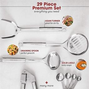 img 1 attached to 🍳 HOME HERO 29-Piece Stainless Steel Kitchen Utensil Set - Nonstick Cooking Utensils with Spatula - Top Kitchen Gadgets Cookware Set - Perfect Kitchen Tool Set Gift