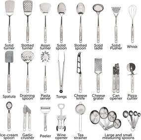 img 3 attached to 🍳 HOME HERO 29-Piece Stainless Steel Kitchen Utensil Set - Nonstick Cooking Utensils with Spatula - Top Kitchen Gadgets Cookware Set - Perfect Kitchen Tool Set Gift