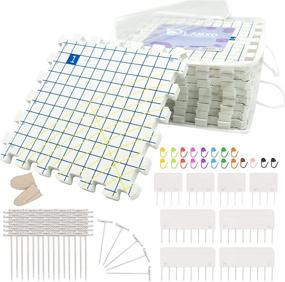 img 4 attached to 🧶 LAMXD Extra Thick Blocking Mats with Grids - Ideal for Knitting Projects - Includes 8PCS Knitting Blockers, 100 T-Pins, and 20 Stitch Markers - Perfect for Needlework, Crochet, or Crafts - Pack of 9