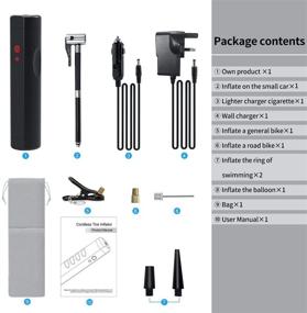 img 1 attached to 🔋 Leadsolar Next-Gen Cordless Portable Tire Inflator - Bicycle & Car Air Compressor, Digital Control, 120 PSI, 2200mA Li-ion Battery, 12V DC/110V AC Adapter