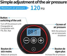 img 2 attached to 🔋 Leadsolar Next-Gen Cordless Portable Tire Inflator - Bicycle & Car Air Compressor, Digital Control, 120 PSI, 2200mA Li-ion Battery, 12V DC/110V AC Adapter