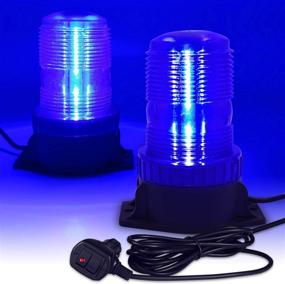 img 4 attached to 🚨 12V-24V LED Strobe Light: Emergency Safety Flashing Beacon with Magnetic Mount, 16.4 ft Straight Cord for Vehicle Forklift Truck Tractor Golf Carts UTV Car Bus (BLUE)