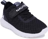 nautica kids boys fashion sneaker: stylish athletic running shoe with easy one-strap closure (toddler/little kid) logo