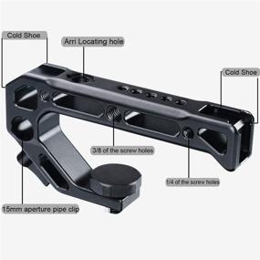 img 2 attached to 📷 UURig R008 Camera/DSLR Top Handle with ARRI Hole Connection Grip for Sony A6400 6300 Camera Cage Ideal for Low Angle Shots, 4 Cold Shoe Mounts for Microphone Attachment, 15MM NATO Rail Rod Clamp Tube Hole - Video Film Making Accessory