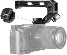 img 4 attached to 📷 UURig R008 Camera/DSLR Top Handle with ARRI Hole Connection Grip for Sony A6400 6300 Camera Cage Ideal for Low Angle Shots, 4 Cold Shoe Mounts for Microphone Attachment, 15MM NATO Rail Rod Clamp Tube Hole - Video Film Making Accessory