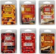 autumn spice pack: 6 pack soy blend wickless candle wax bar melts - perfect for fall or winter, featuring pumpkin spice, cinnamon red hot, spiced apple cider, spiced cranberry, hot apple pie, and autumn warmth логотип