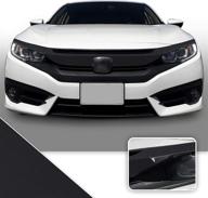 optix front grille trim chrome delete blackout precut vinyl wrap overlay kit compatible with and fits honda civic 2016 2017 2018 2019 2020 - matte black logo