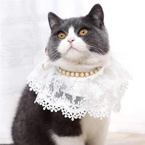 img 4 attached to 👑 Cat Wedding Costume – Princess Cat Wedding Dress with Bandana Collar Veil and Cute Lace for Cats, Ideal for Birthday Parties and Celebrations Only