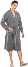 img 2 attached to YIMANIE Men's Lightweight 👘 Cotton Bathrobe Sleepwear for Better SEO