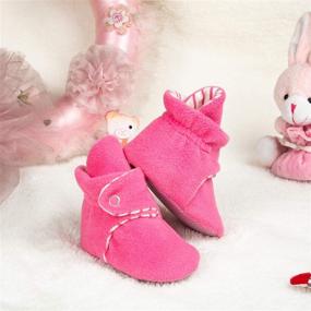 img 1 attached to 👶 Ella Bonna Mini Fleece Booties: Non-Skid Bottom, Flexible, for Baby Boys Girls Toddlers - A Cozy Solution!