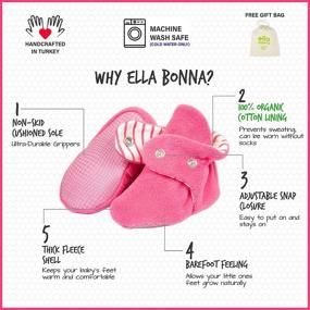 img 2 attached to 👶 Ella Bonna Mini Fleece Booties: Non-Skid Bottom, Flexible, for Baby Boys Girls Toddlers - A Cozy Solution!