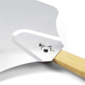 img 1 attached to 🍕 Aluminum Pizza Peel with Foldable Wood Handle - Metal Pizza Spatula Paddle for Baking Homemade Pizza on Pizza Stone (Pizza Peel)