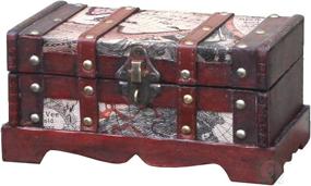 img 2 attached to 🌍 Small Cherrywood Old World Map Trunk/Box by Vintiquewise
