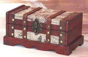 img 1 attached to 🌍 Small Cherrywood Old World Map Trunk/Box by Vintiquewise