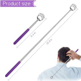 img 2 attached to 🐻 Bagvhandbagro 6PC Bear Claw Back Scratcher Set - Extendable with Long Rubber Handles, Telescoping Metal Back Scratchers for Men and Women - Perfect for Adults, Father's Day