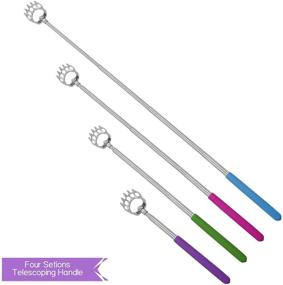 img 1 attached to 🐻 Bagvhandbagro 6PC Bear Claw Back Scratcher Set - Extendable with Long Rubber Handles, Telescoping Metal Back Scratchers for Men and Women - Perfect for Adults, Father's Day