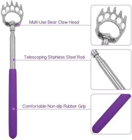 img 3 attached to 🐻 Bagvhandbagro 6PC Bear Claw Back Scratcher Set - Extendable with Long Rubber Handles, Telescoping Metal Back Scratchers for Men and Women - Perfect for Adults, Father's Day