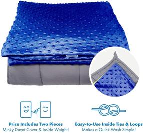 img 4 attached to Harkla Kids Weighted Blanket (7lbs): Cooling Bamboo Toddler Blanket with Plush Minky Duvet - Ideal for Children Weighing 40lb to 70lb