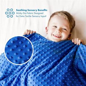 img 3 attached to Harkla Kids Weighted Blanket (7lbs): Cooling Bamboo Toddler Blanket with Plush Minky Duvet - Ideal for Children Weighing 40lb to 70lb