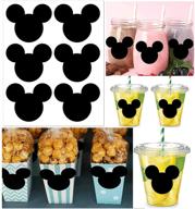 🐭 mickey mouse vinyl chalkboard stickers - set of 90 mickey blackboard wall decals for disney themed party logo