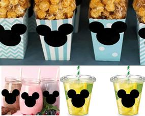 img 3 attached to 🐭 Mickey Mouse Vinyl Chalkboard Stickers - Set of 90 Mickey Blackboard Wall Decals for Disney Themed Party