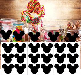 img 1 attached to 🐭 Mickey Mouse Vinyl Chalkboard Stickers - Set of 90 Mickey Blackboard Wall Decals for Disney Themed Party