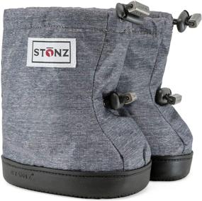 img 4 attached to Stonz Winter Booties for Baby/Infant/Toddler Girls & Boys - All-Season Stay On Snow Shoes - Cold Weather Slip-On Winter Boots - Wind Resistant, Comfortable & Vegan - Fits 0-3 Years