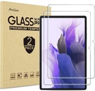 📱 примиум [2 пакета] протекторы экрана procase для galaxy tab s7 fe 2021 / tab s7 plus 2020 12.4 дюйма - защитные стеклянные пленки от царапин | t730 t736 t970 t975 t976 t978 логотип