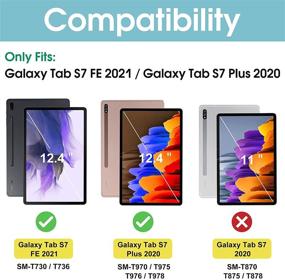 img 3 attached to 📱 Примиум [2 пакета] Протекторы экрана ProCase для Galaxy Tab S7 FE 2021 / Tab S7 Plus 2020 12.4 дюйма - Защитные стеклянные пленки от царапин | T730 T736 T970 T975 T976 T978