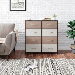 img 3 attached to REYADE Vertical 8-Drawer Dresser with Fabric Bins - Sturdy Steel Frame, Wood Top, Easy Pull Handle - Ideal for Bedroom, Hallway, Closets, Nurseries, and Entryway Storage