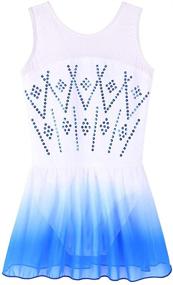 img 4 attached to ZNYUNE Snowflake Skirted Ballet Leotard: Stylish Girls' Clothing for Dance and Active Wear