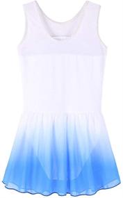 img 3 attached to ZNYUNE Snowflake Skirted Ballet Leotard: Stylish Girls' Clothing for Dance and Active Wear