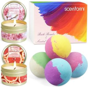 img 3 attached to 🛀 Indulge in Relaxation: SCENTORINI Bath Bombs with Scented Candles Gift Set - 4 Bath Bombs & 2 Candles for Ultimate Moisturization - Perfect Birthday or Mother's Day Gift!