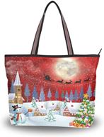 womens christmas snowman handbag pockets women's handbags & wallets and totes logo