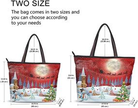 img 2 attached to Womens Christmas Snowman Handbag Pockets Women's Handbags & Wallets and Totes