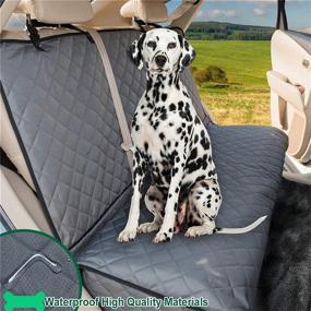 img 1 attached to 🐶 ZQ Dog Car Seat Covers - Non-Slip Rear Seat Pet Cover Waterproof with Middle Seat Belt Compatibility for Cars, Trucks, and SUVs