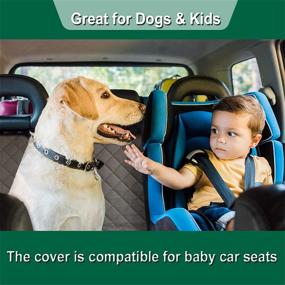 img 3 attached to 🐶 ZQ Dog Car Seat Covers - Non-Slip Rear Seat Pet Cover Waterproof with Middle Seat Belt Compatibility for Cars, Trucks, and SUVs