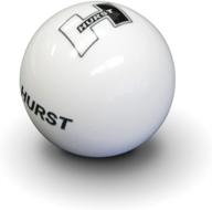 🔘 hurst 1631401 universal knob - white with prominent hurst logo logo