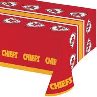 🏈 пластиковые скатерти nfl kansas city chiefs - набор из 3 штук, яркое украшение на игровой день. логотип