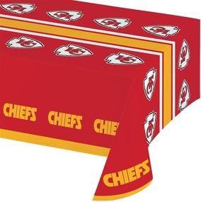 img 2 attached to 🏈 Пластиковые скатерти NFL Kansas City Chiefs - набор из 3 штук, яркое украшение на игровой день.